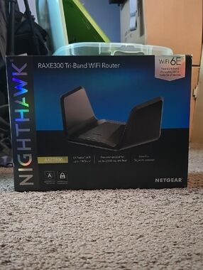 NETGEAR Nighthawk RAXE300 Router in Black with Blue Accent